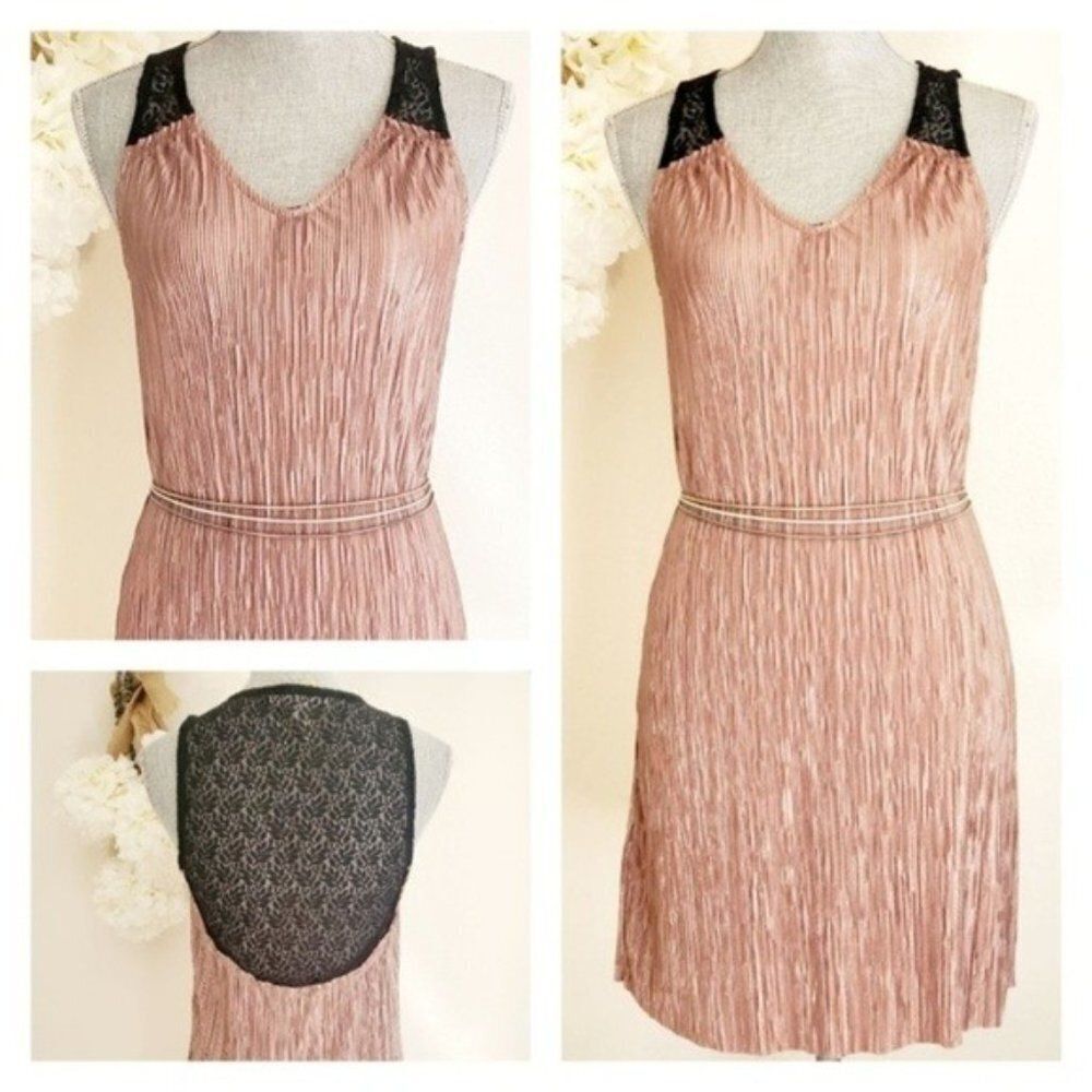 BCBGeneration Womens Gold Cappuccino Cocktail Dress Size Small